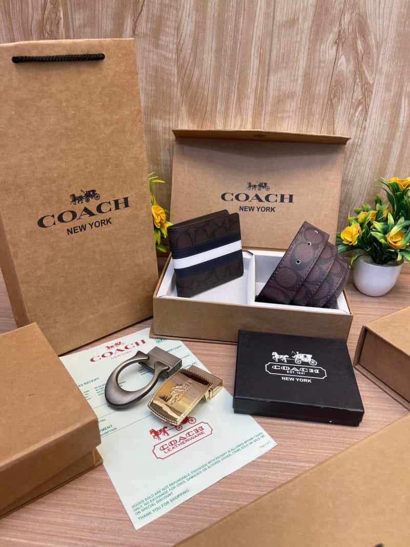 COACH_2_Buckle_Belt_&_wallet_Combo_C385