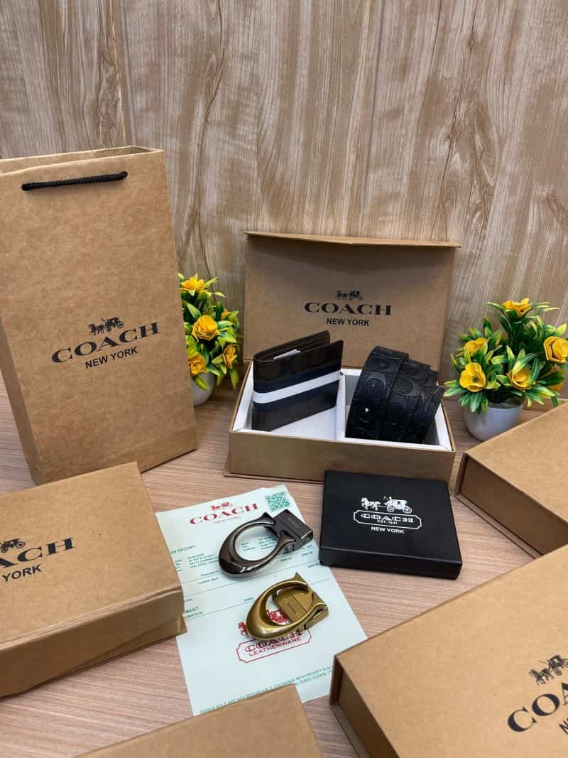 COACH_2_Buckle_Belt_&_wallet_Combo_C382