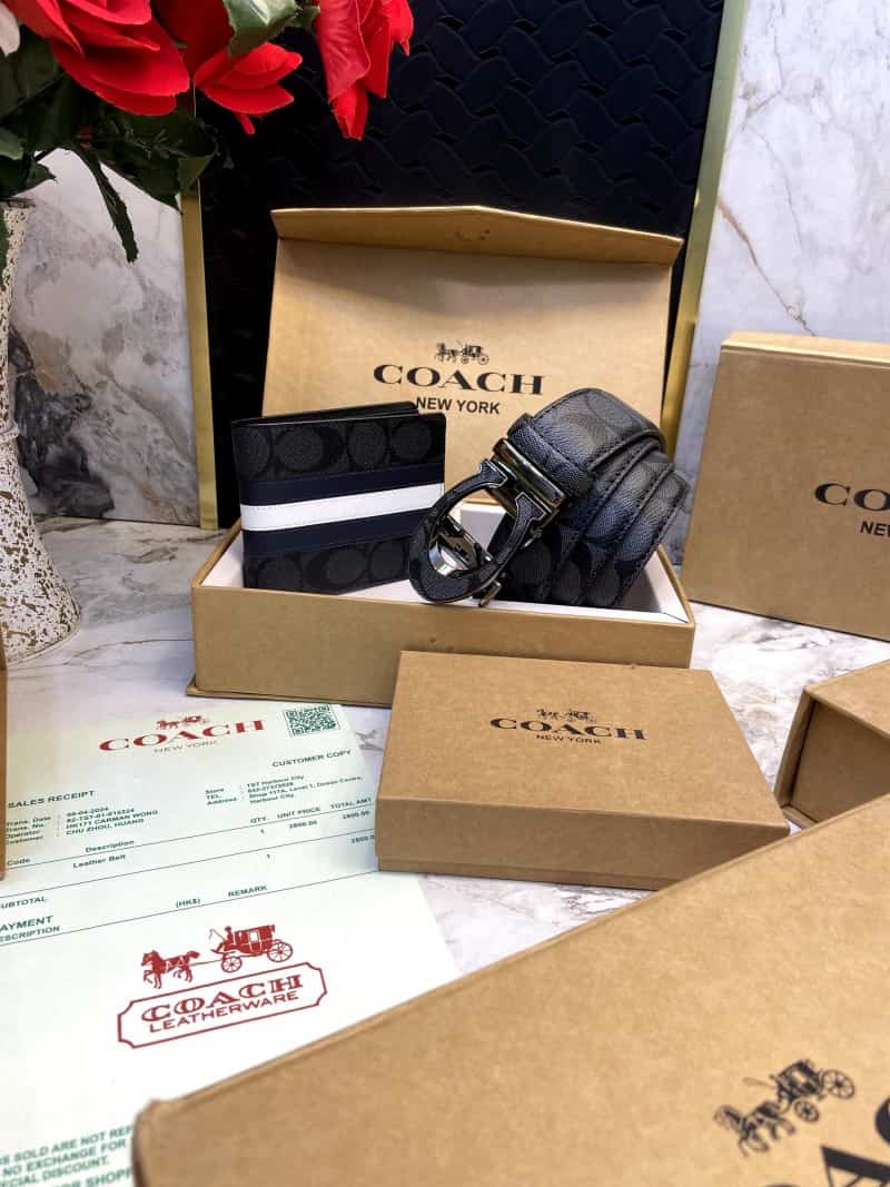COACH_Premium_Belt_&_Wallet_Combo_C364