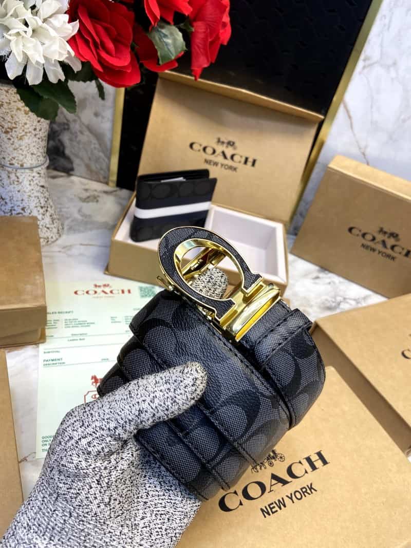 COACH_Premium_Belt_&_Wallet_Combo_C363
