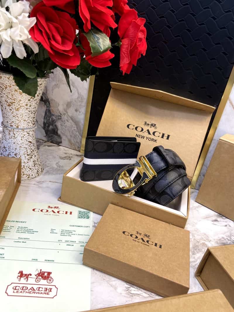COACH_Premium_Belt_&_Wallet_Combo_C363