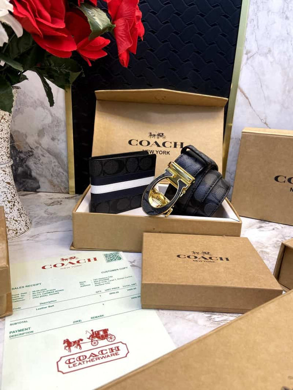 COACH_Premium_Belt_&_Wallet_Combo_C363