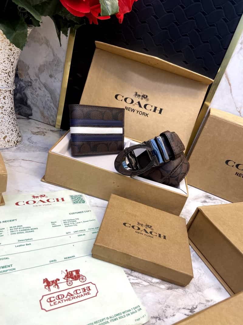 COACH_Premium_Belt_&_Wallet_Combo_C361