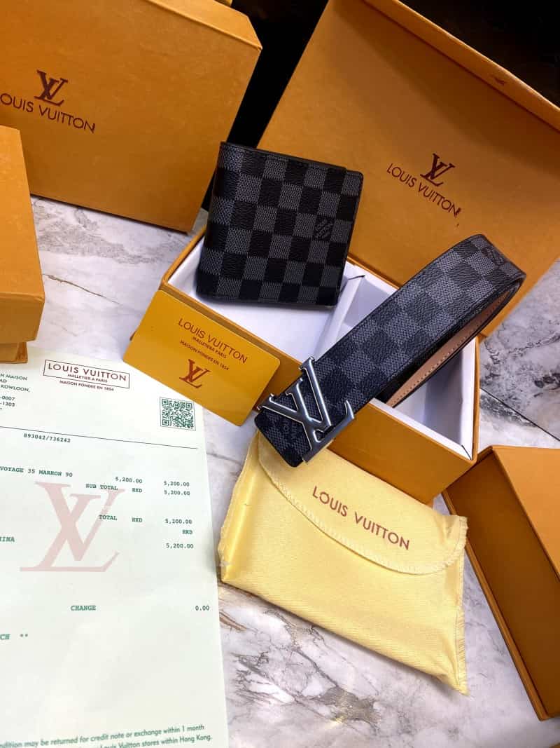 LOUIS_VUITTON Premium_Belt_&_wallet_Combo_C349