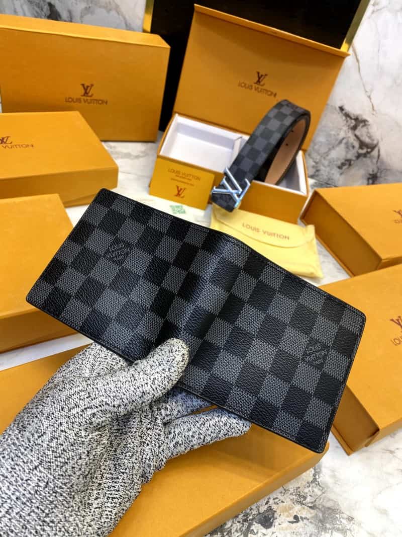 LOUIS_VUITTON Premium_Belt_&_wallet_Combo_C349