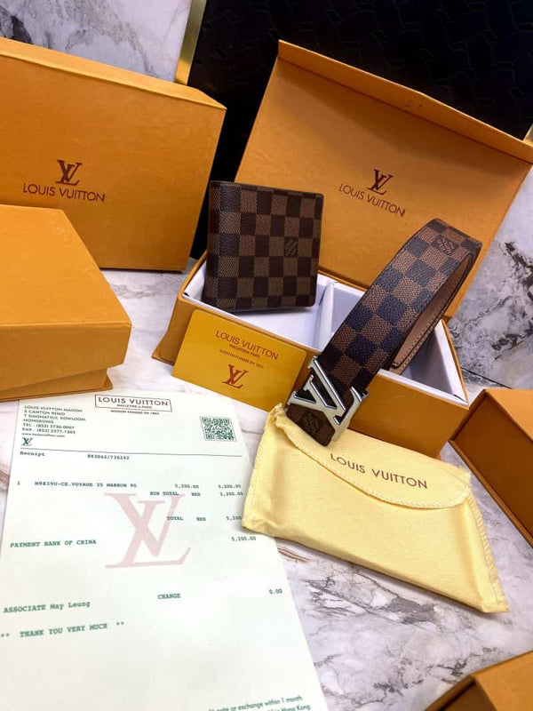 LOUIS_VUITTON Premium_Belt_&_wallet_Combo_C348