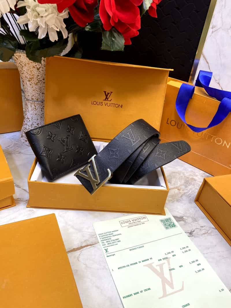 LOUIS_VUITTON Premium_Belt_&_wallet_Combo_C342