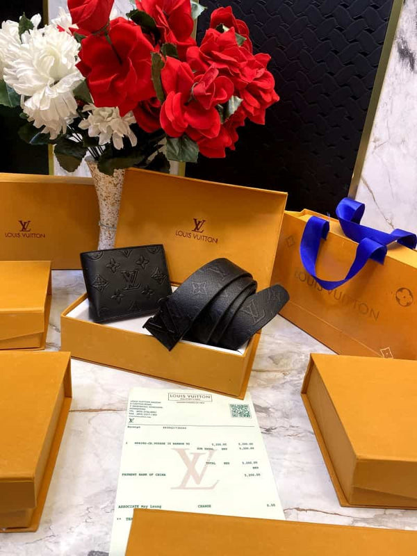 LOUIS_VUITTON Premium_Belt_&_wallet_Combo_C341