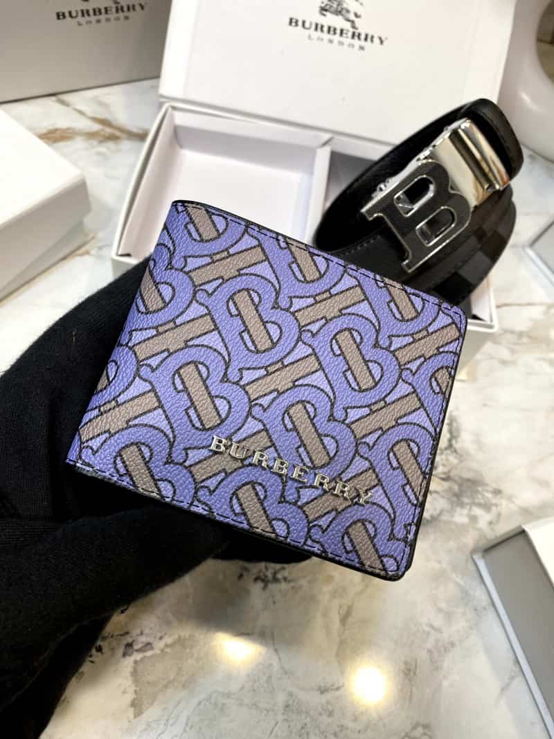BURBERR_Y Premium Belt & Wallet Combo C326