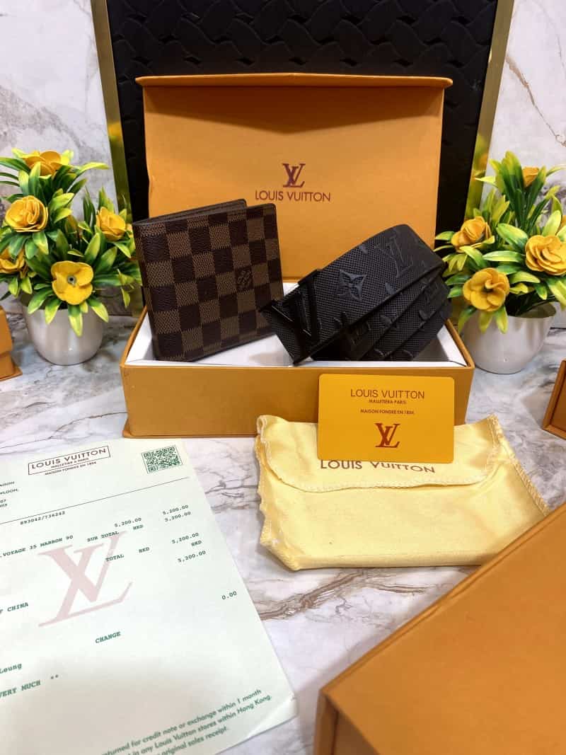LOUI_S VUITTONN Premium Belt & wallet Combo C322