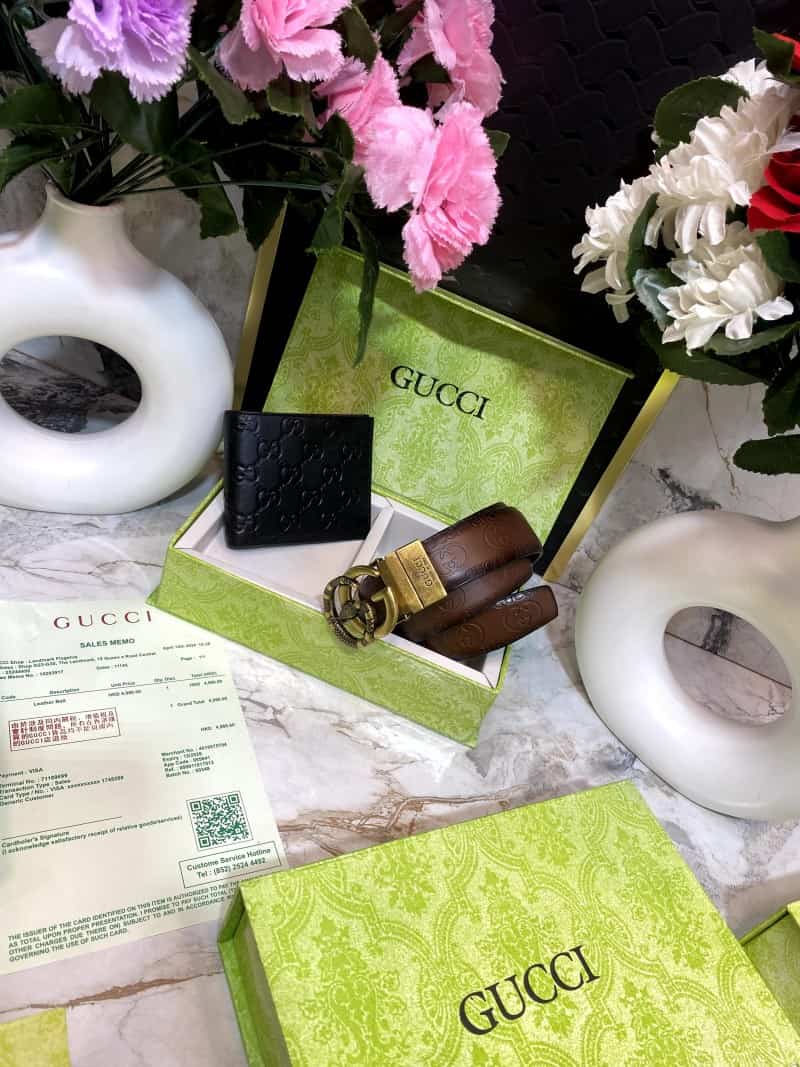 GUCCCI Premium Belt & Wallet Combo C318
