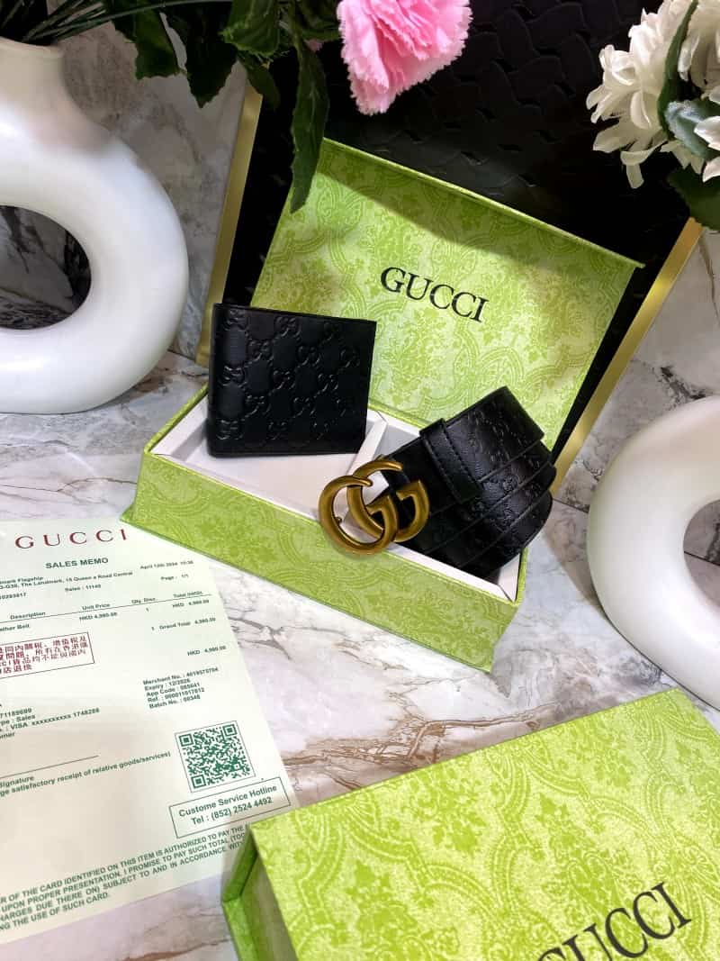 GUCCCI Premium Belt & Wallet Combo C315