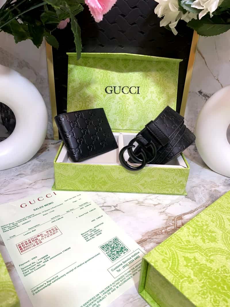 GUCCCI Premium Belt & Wallet Combo C316