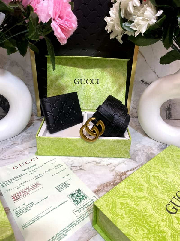 GUCCCI Premium Belt & Wallet Combo C315