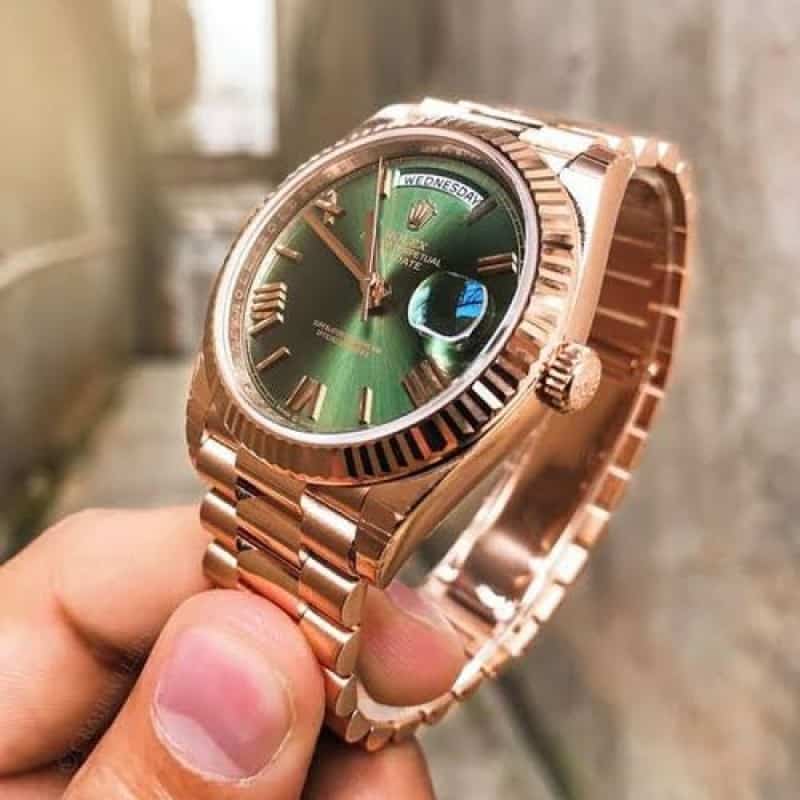 ROLEX DAYDATE ROSEGOLD GREEN YZ