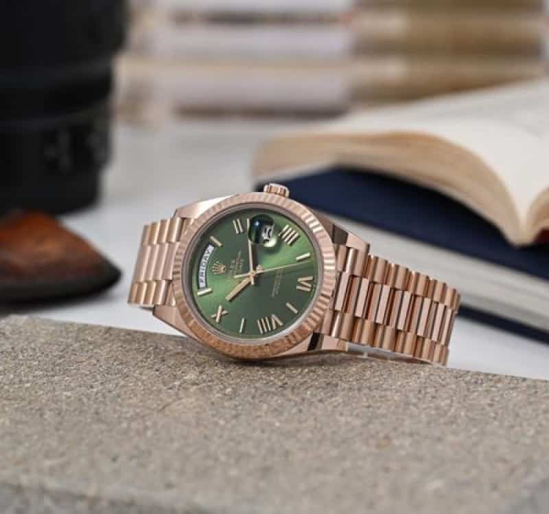 ROLEX DAYDATE ROSEGOLD GREEN YZ