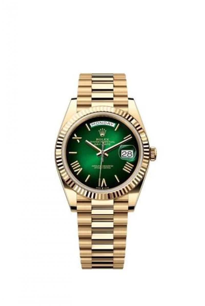 ROLEX DAYDATE GOLD GREEN AUTOMATIC