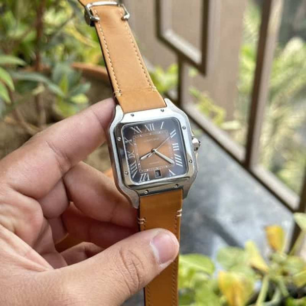 CARTIER SANTOS LEATHER AUTOMATIC A0