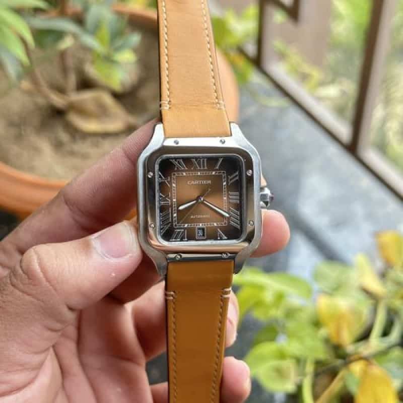 CARTIER SANTOS LEATHER AUTOMATIC A0