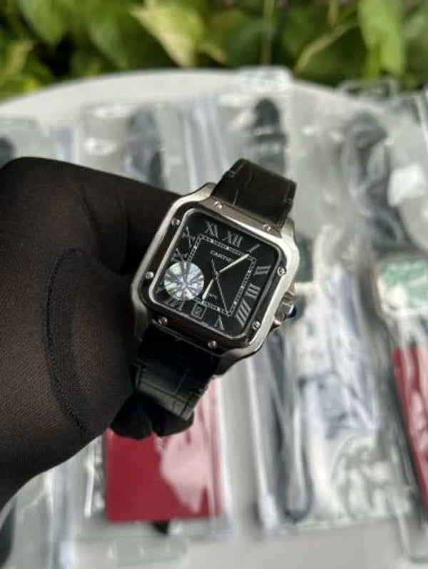 CARTIER SANTOS LEATHER AUTOMATIC A0