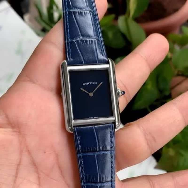 CARTIER TANK MUST BLUE SILVER