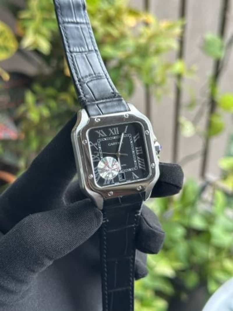 CARTIER SANTOS LEATHER AUTOMATIC A0