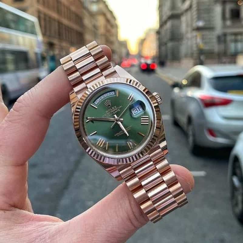 day date rosegold green dail yz a11