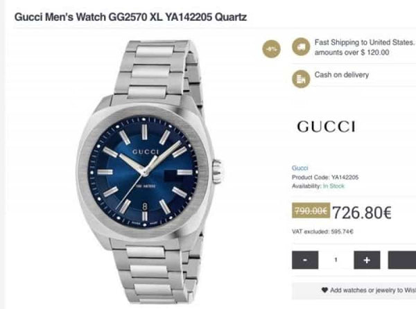 GUCCI MENS QUARTZ WATCH 41mm