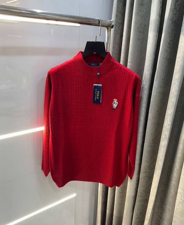 Ralph  Lauren Red Teddy Edition Knitted Pull Pver