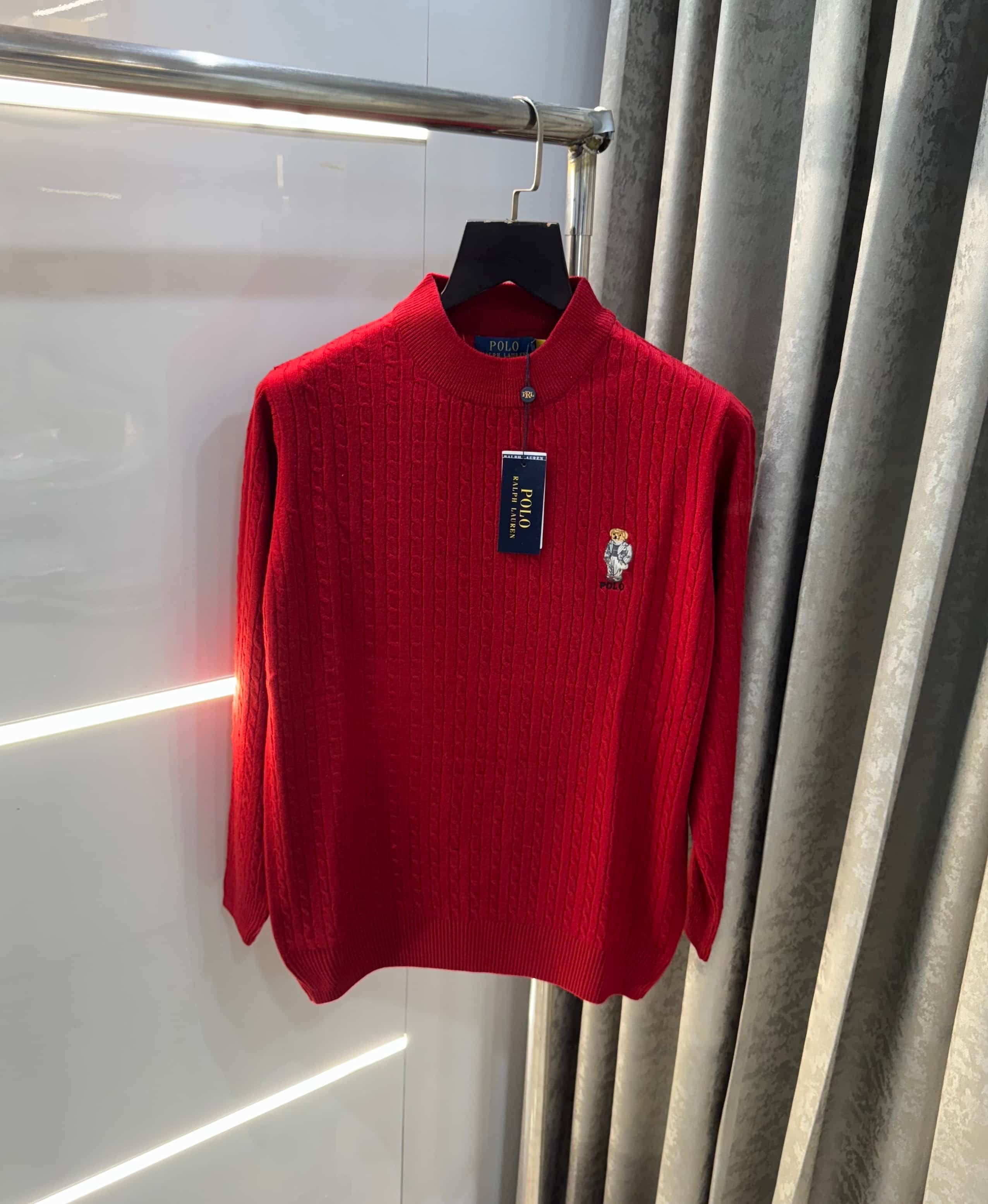 Ralph  Lauren Red Teddy Edition Knitted Pull Pver