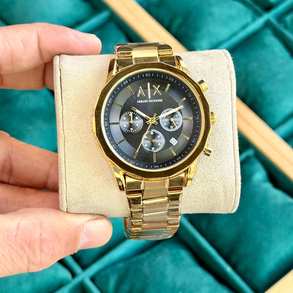 ARMANI_GOLD BLACK CHRONO METAL