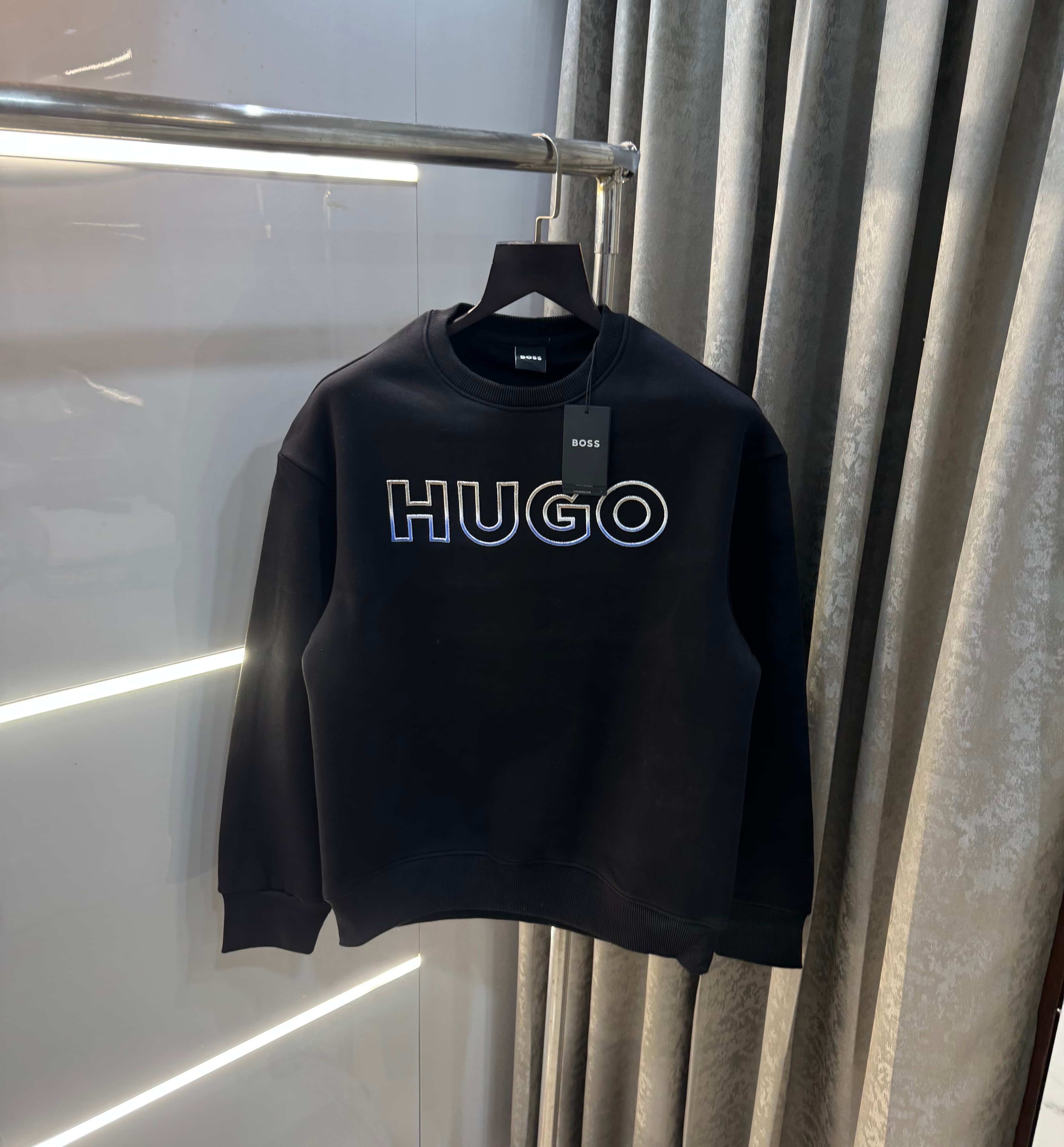 Hugo  BO·S$ Black Logo Work Imported Sweatshirt