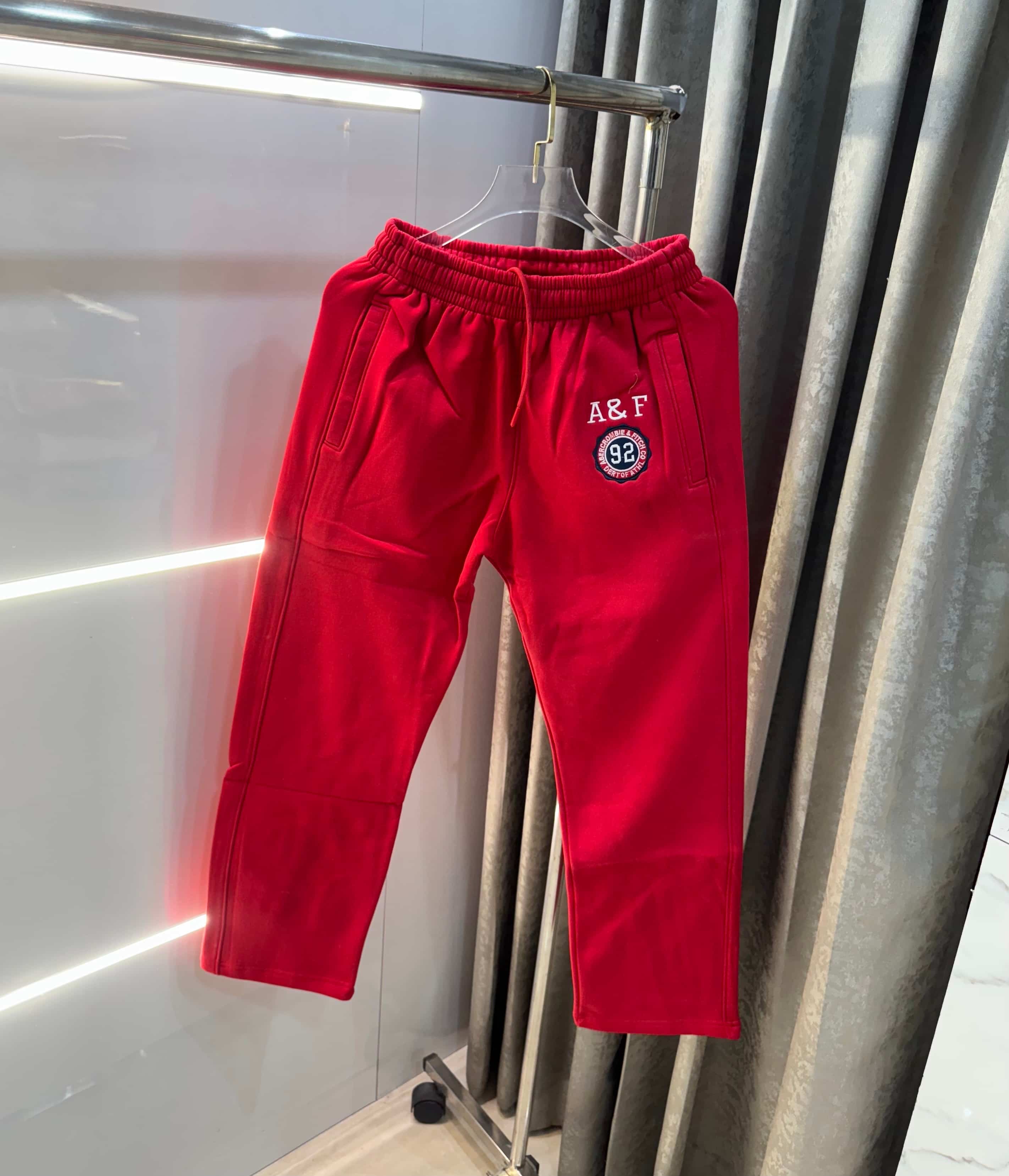 Abercrombie & Fitch Red Embroidery Logo Imported Trackpant Secondary image
