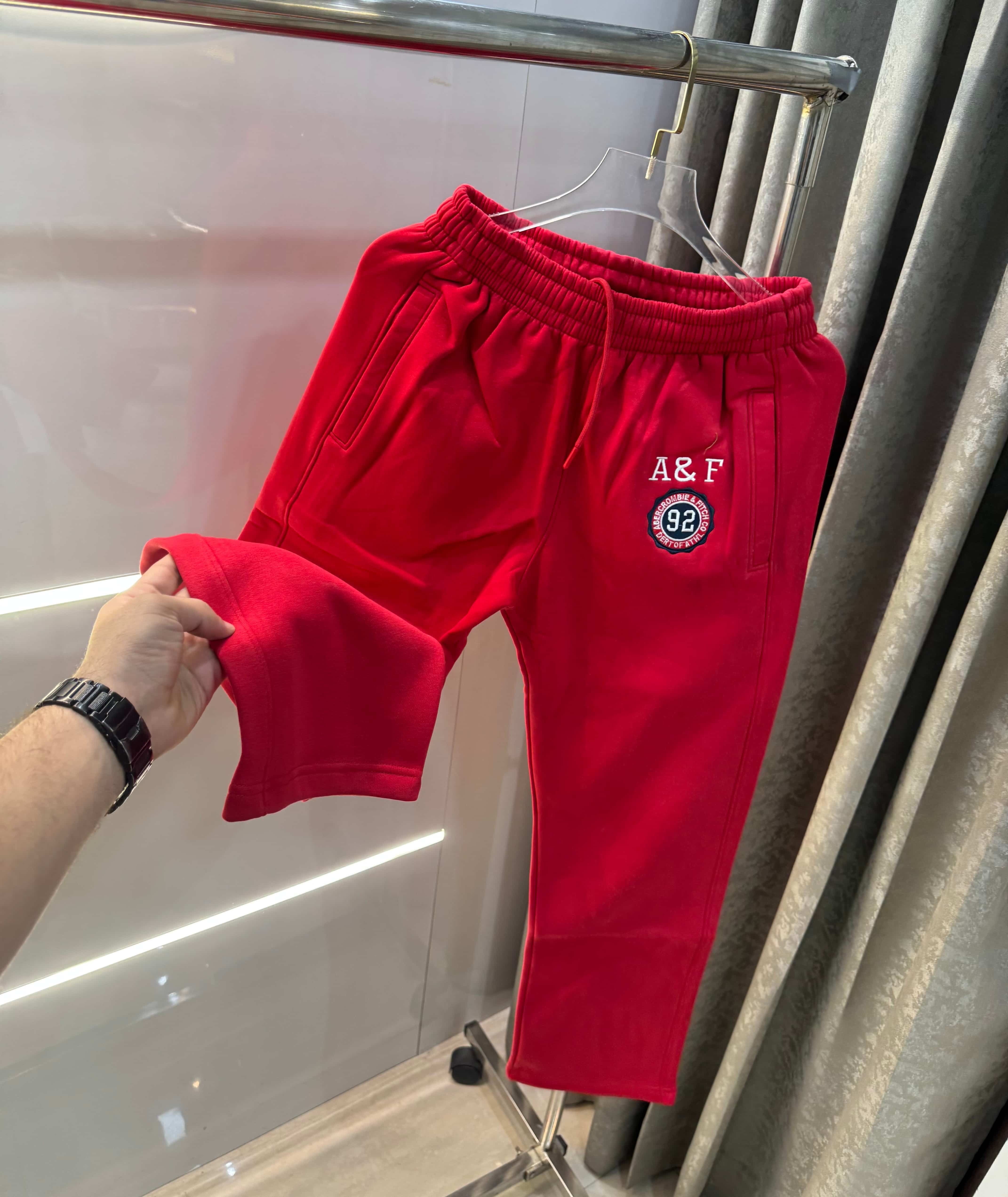 Abercrombie & Fitch Red Embroidery Logo Imported Trackpant Main image