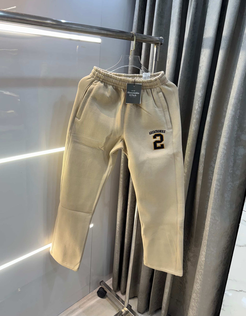 Abercrombie & Fitch Beige Embroidery Logo Imported Trackpant