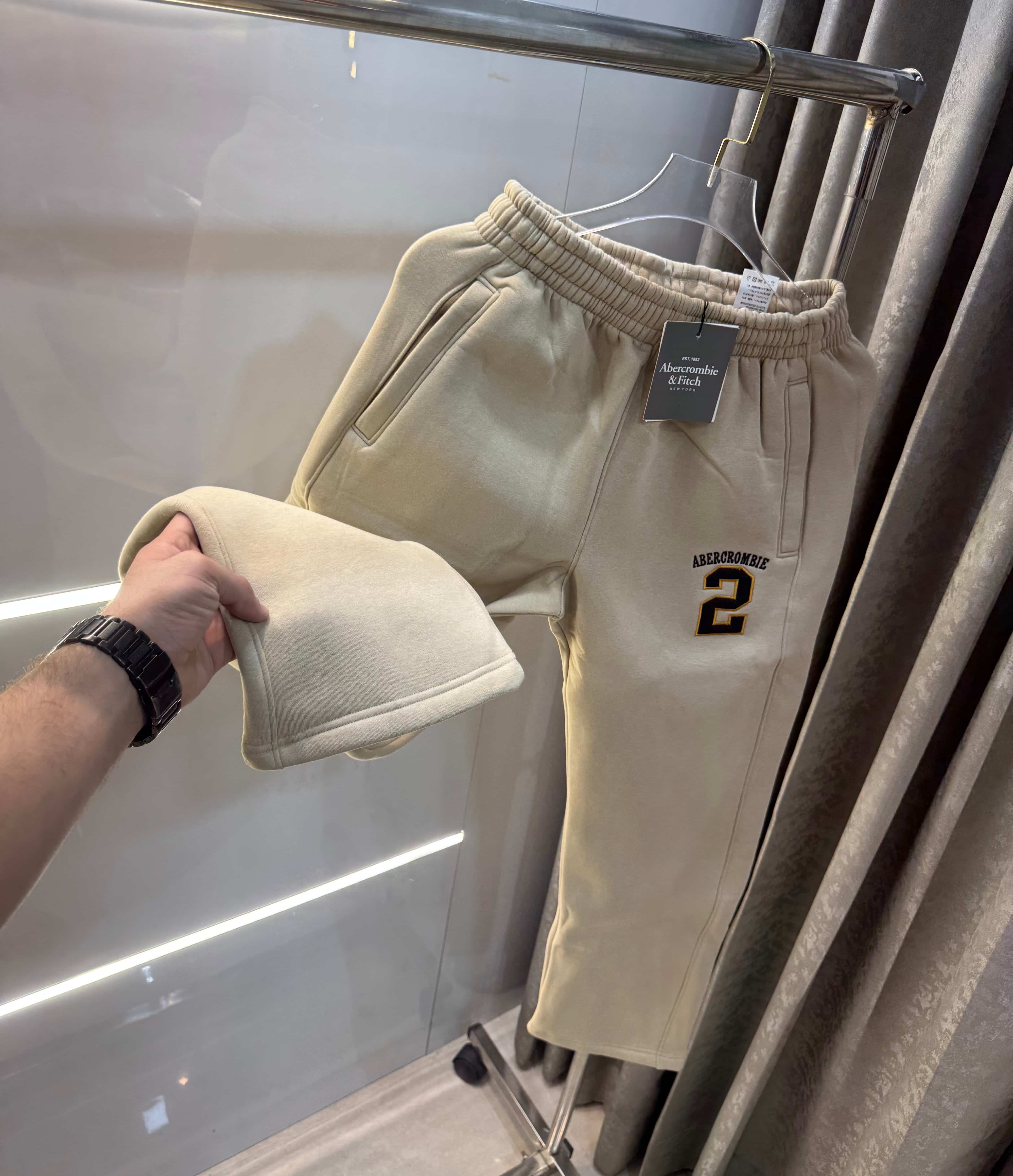 Abercrombie & Fitch Beige Embroidery Logo Imported Trackpant Secondary image