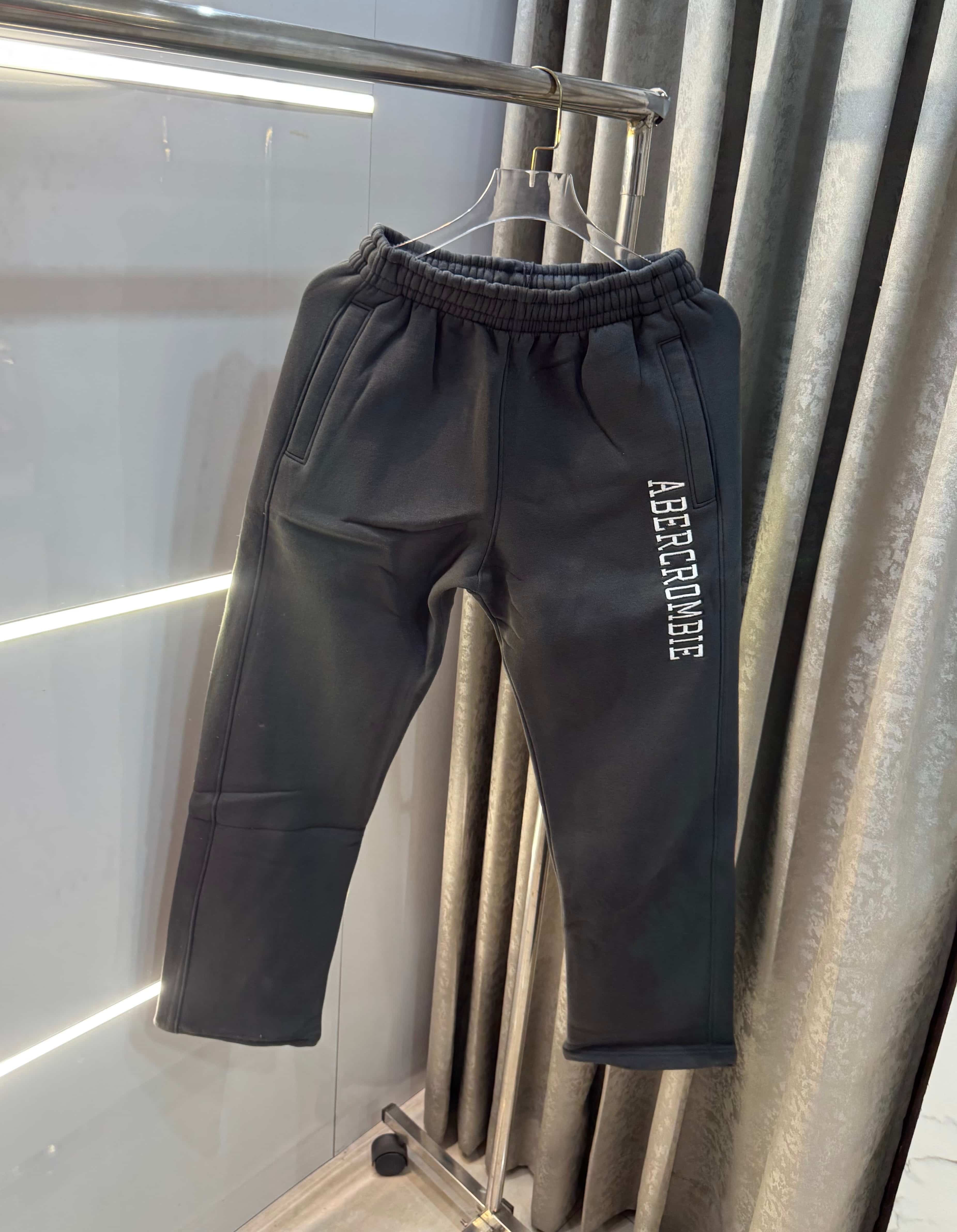 Abercrombie & Fitch Dark Grey Embroidery Logo Imported Trackpant Main image