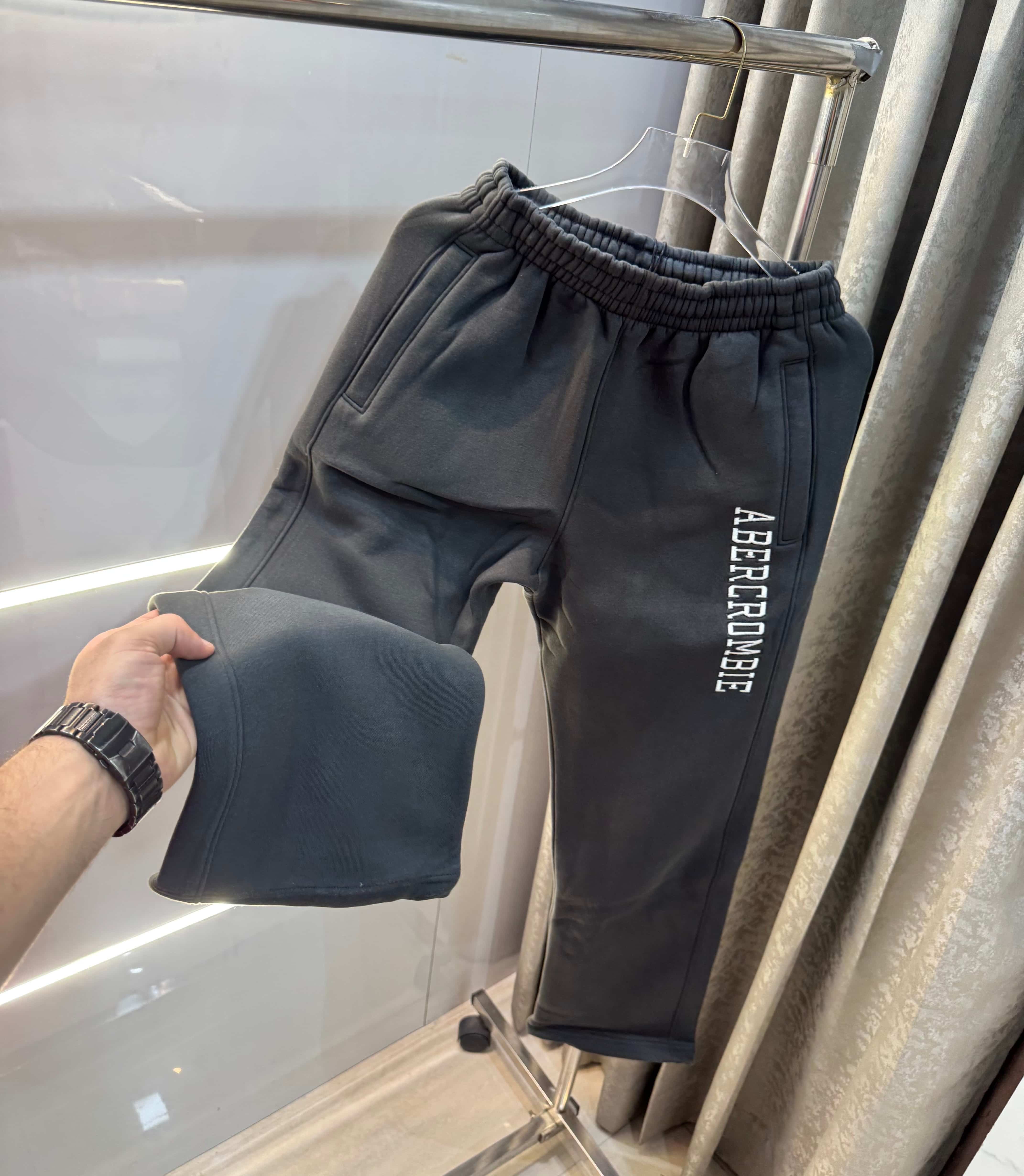 Abercrombie & Fitch Dark Grey Embroidery Logo Imported Trackpant Secondary image
