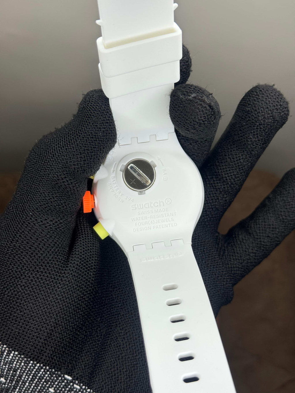 Swatc h Neon Jelly White Chronograph Watch