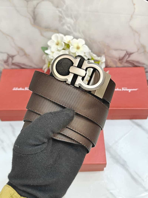 SALVATORE FERRAGAMO PREMIUM QUALITY IMPORTED REVERSIBLE BELT WITH OG BOX SF-103