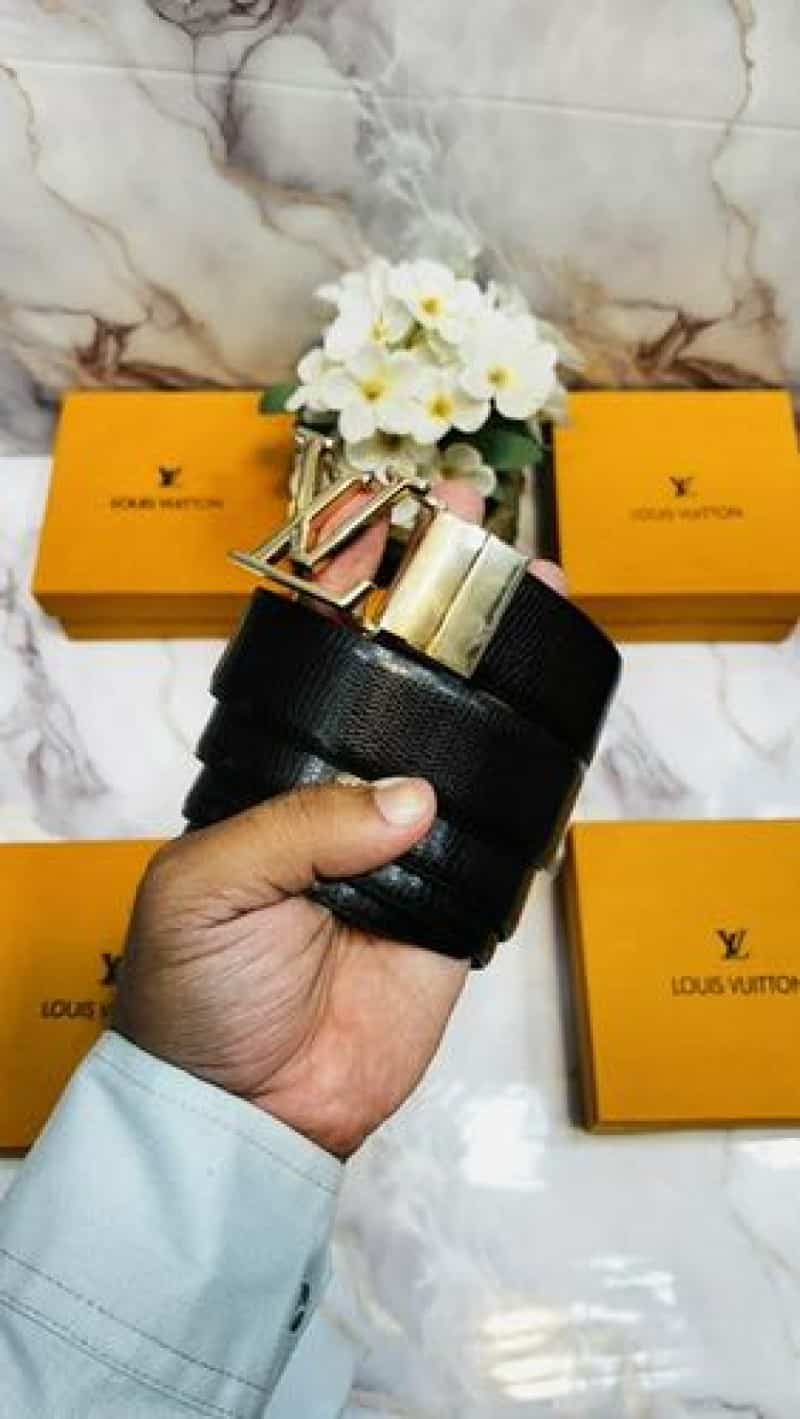 LV 1OUI5 vUI_Tt0N PREMIUM QUALITY IMP REVERSEABLE BELT WITH OG BOX LV-316