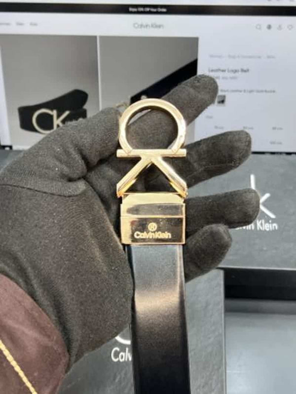 CK CALVI N KLEIN PREMIUM QUALITY IMPORTED REVERSIBLE BELT WITH OG box CK-505