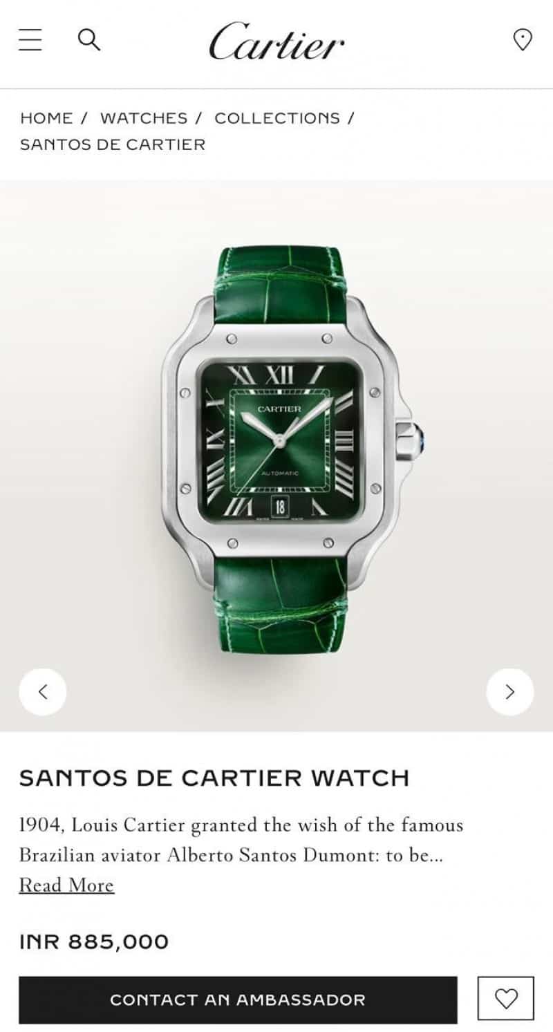 Cartierr Santos Green Automatic