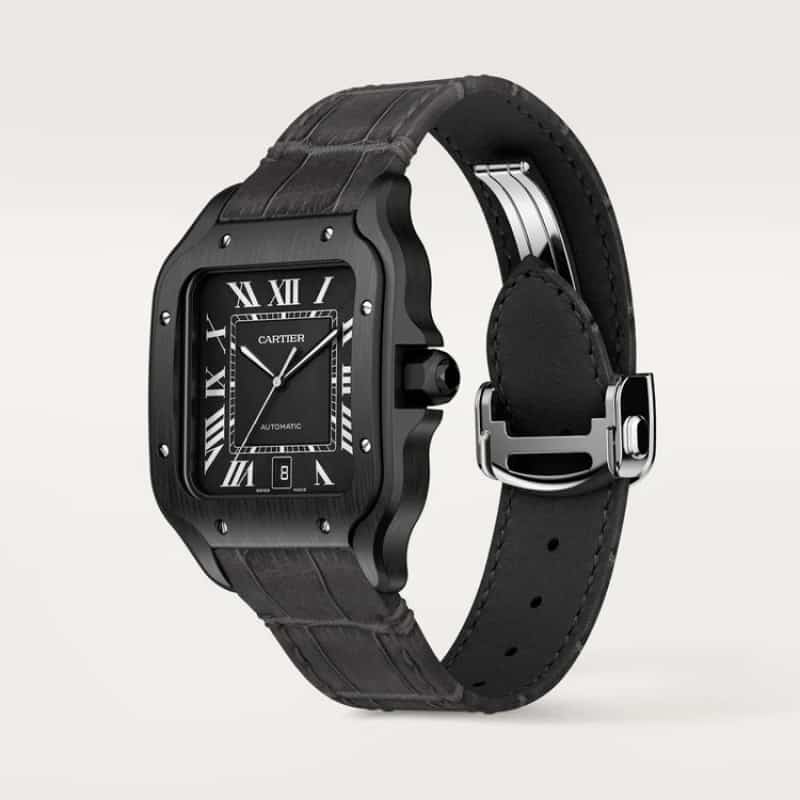 Cartierr Santos All Black Leather A
