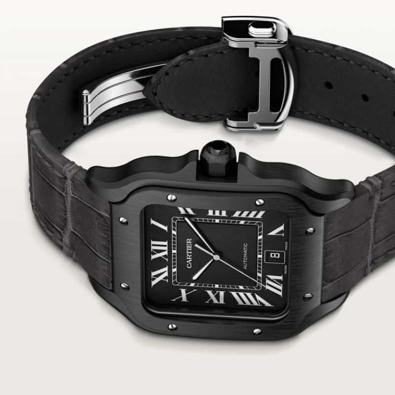 Cartierr Santos All Black Leather A