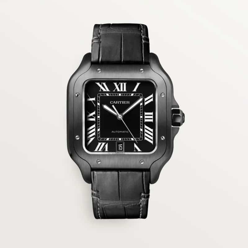 Cartierr Santos All Black Leather A
