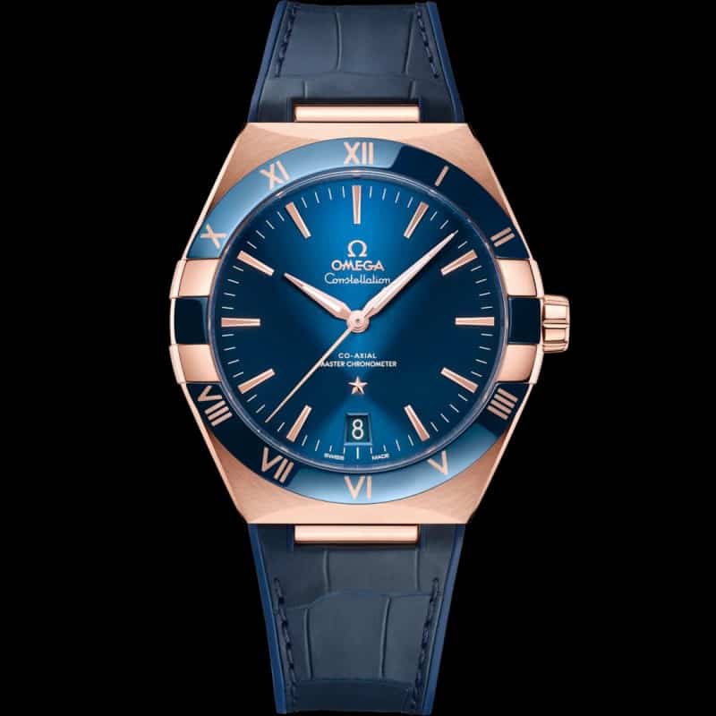 Omegaa Constellation Rose Gold Blue
