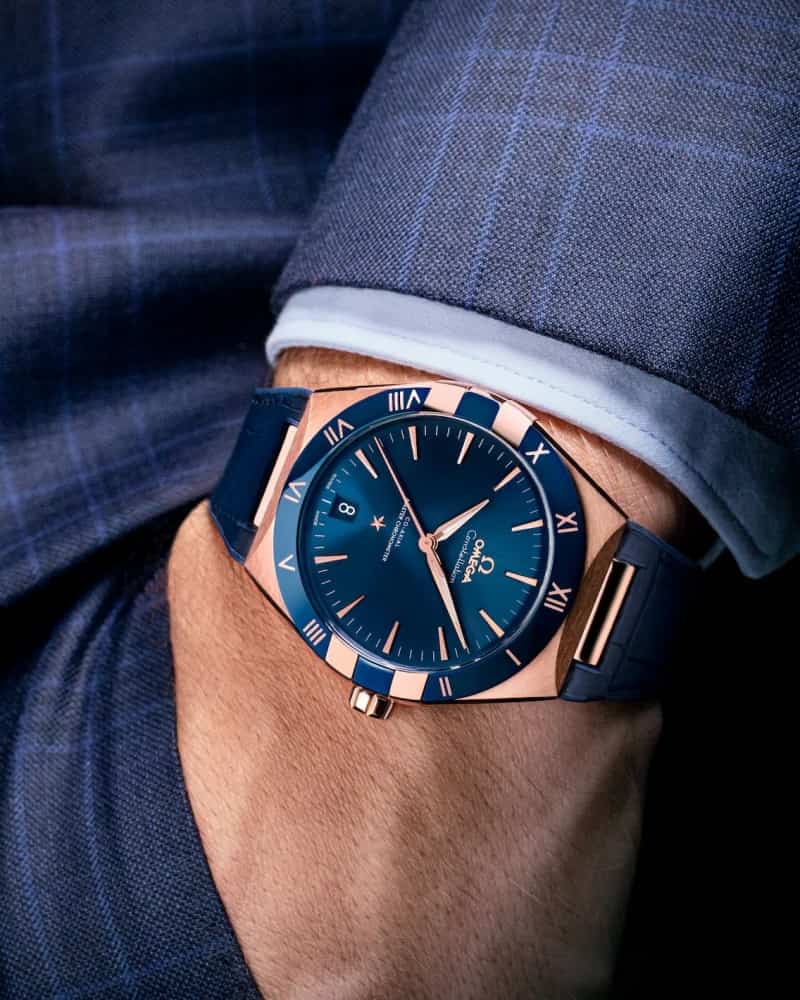 Omegaa Constellation Rose Gold Blue
