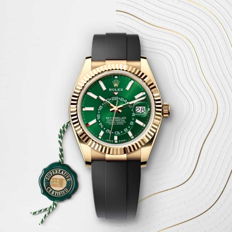 Rolexx SkyDweller Green Gold Oyster