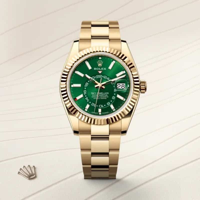 Rolexx SkyDweller Green Gold Oyster